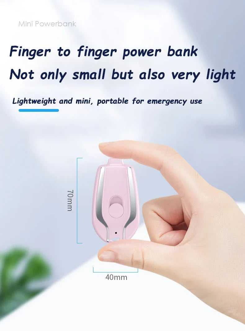 Xiaomi 1500mAH Mini Keychain Power Bank Emergency supply Portable Charger Compatibility For IPhone Samsung Small Size 2025 New