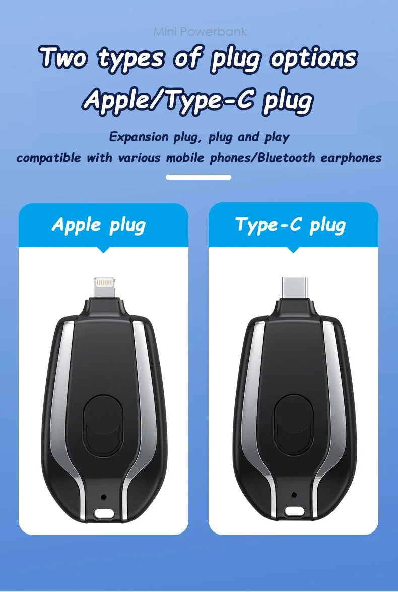 Xiaomi 1500mAH Mini Keychain Power Bank Emergency supply Portable Charger Compatibility For IPhone Samsung Small Size 2025 New