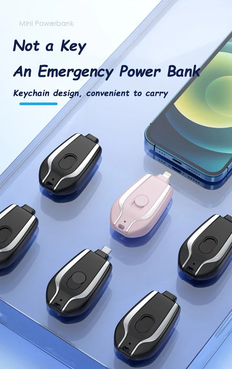 Xiaomi 1500mAH Mini Keychain Power Bank Emergency supply Portable Charger Compatibility For IPhone Samsung Small Size 2025 New