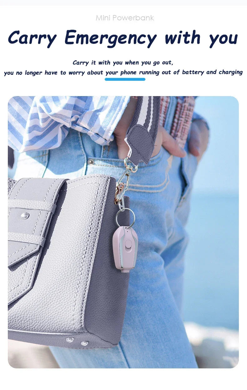 Xiaomi 1500mAH Mini Keychain Power Bank Emergency supply Portable Charger Compatibility For IPhone Samsung Small Size 2025 New