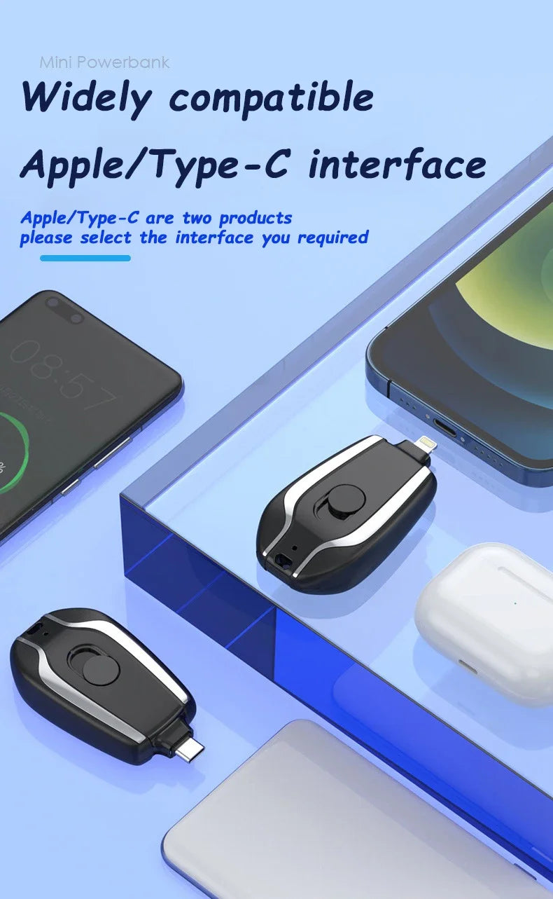 Xiaomi 1500mAH Mini Keychain Power Bank Emergency supply Portable Charger Compatibility For IPhone Samsung Small Size 2025 New