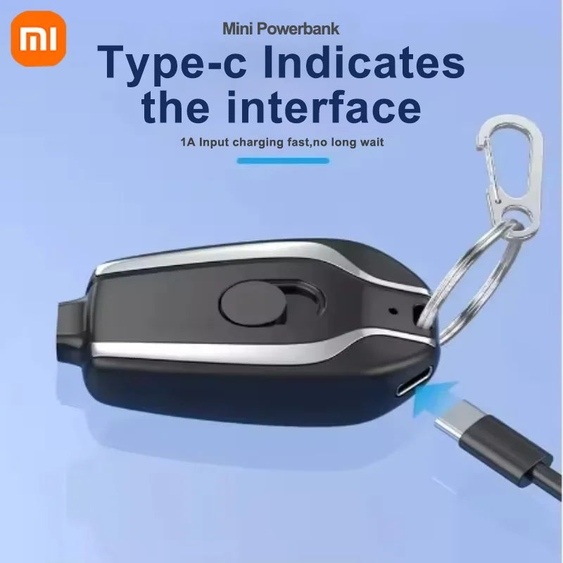 Xiaomi 1500mAH Mini Keychain Power Bank Emergency supply Portable Charger Compatibility For IPhone Samsung Small Size 2025 New