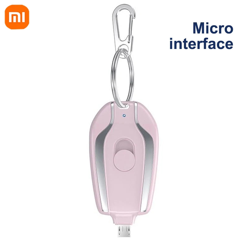 Xiaomi 1500mAH Mini Keychain Power Bank Emergency supply Portable Charger Compatibility For IPhone Samsung Small Size 2025 New
