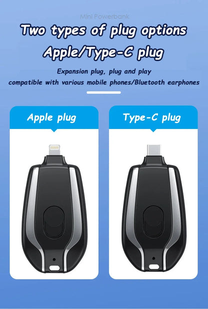 Xiaomi 1500mAH Mini Keychain Power Bank Emergency supply Portable Charger Compatibility For IPhone Samsung Small Size 2025 New