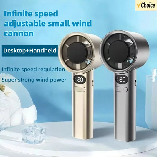Portable Hand Fan , 120 Wind Speeds, Mini Bladeless Handheld Fan, USB Rechargeable Personal Highspeed Fans, Electric Eyelash Fan