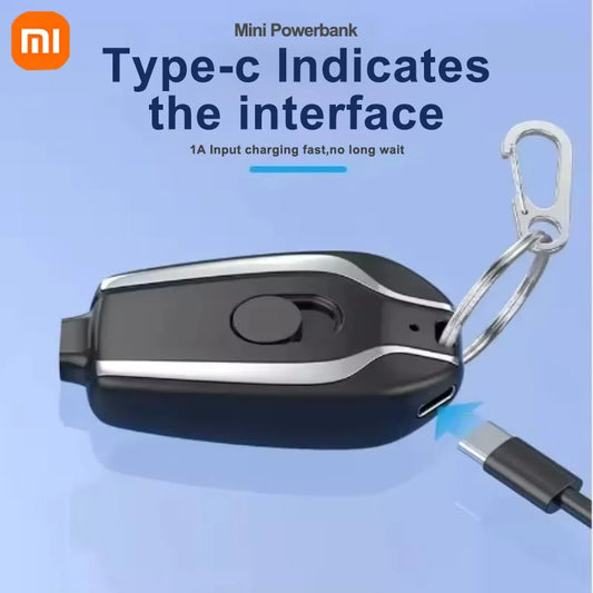 Xiaomi 1500mAH Mini Keychain Power Bank Emergency supply Portable Charger Compatibility For IPhone Samsung Small Size 2025 New