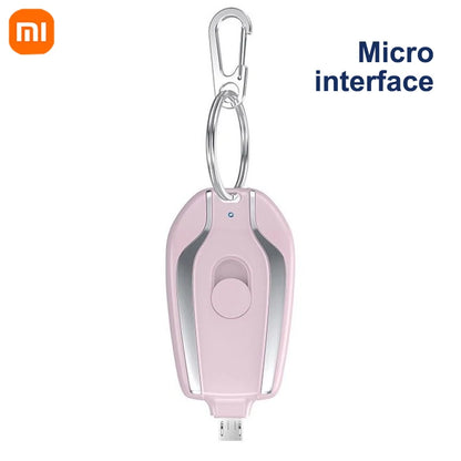Xiaomi 1500mAH Mini Keychain Power Bank Emergency supply Portable Charger Compatibility For IPhone Samsung Small Size 2025 New