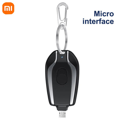 Xiaomi 1500mAH Mini Keychain Power Bank Emergency supply Portable Charger Compatibility For IPhone Samsung Small Size 2025 New