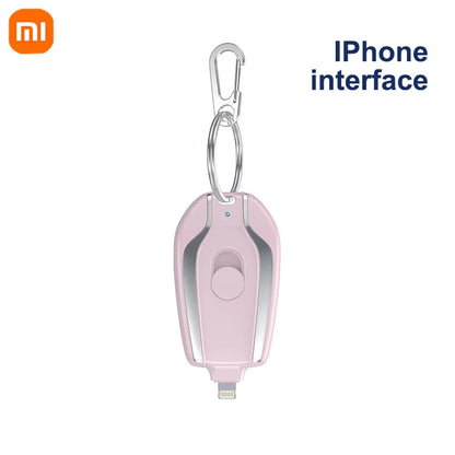 Xiaomi 1500mAH Mini Keychain Power Bank Emergency supply Portable Charger Compatibility For IPhone Samsung Small Size 2025 New